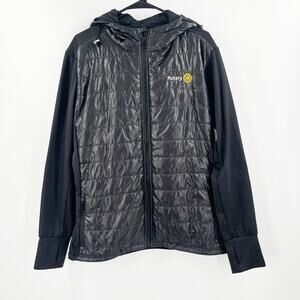 ROTARY Jacket Size Extra Large Mens Puffer Black Broken Pocket Zipper Athletic